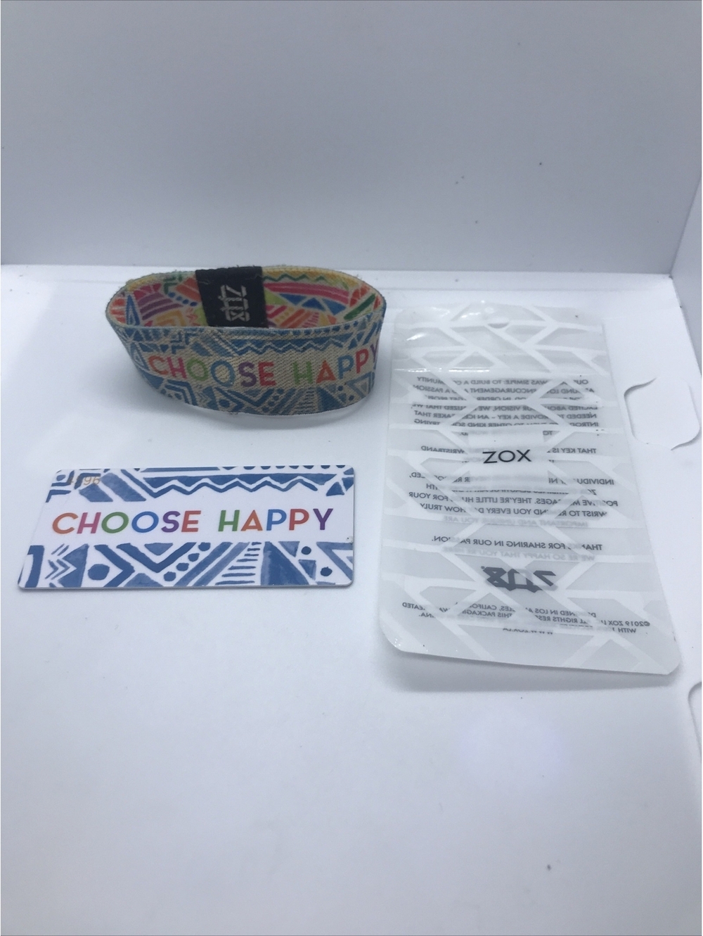 ZOX Choose Happy Band Strap Wristband USED #4596 FREE SHIPPING